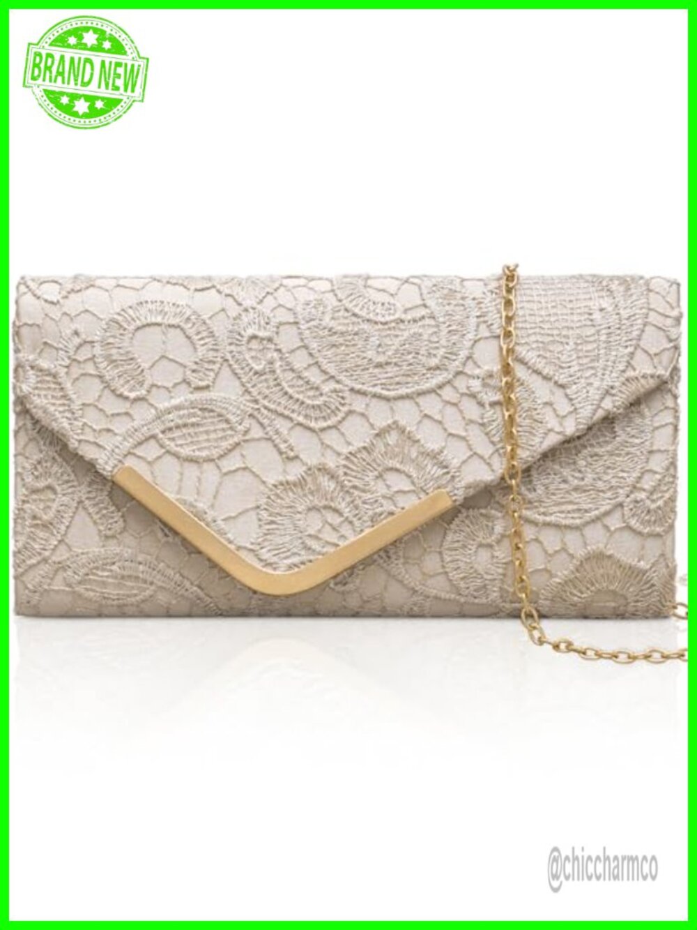 Larcenciel Sequin Envelope Clutch Evening Bag with Chain Sparkly Prom Purse